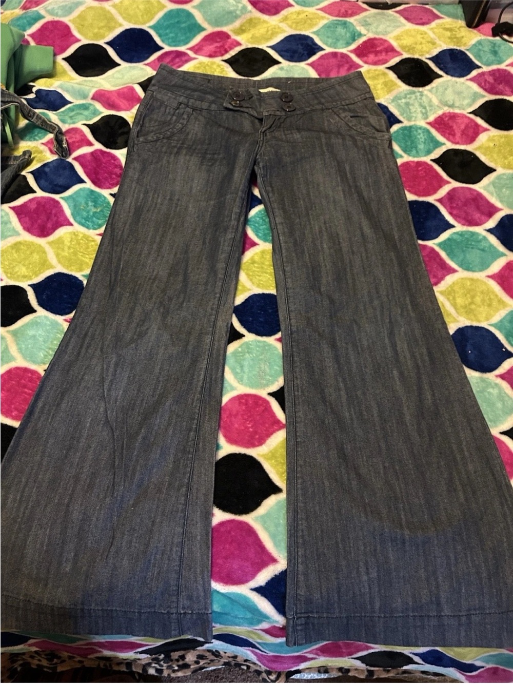Forever 21 Charcoal Wide-Leg Flare Jeans